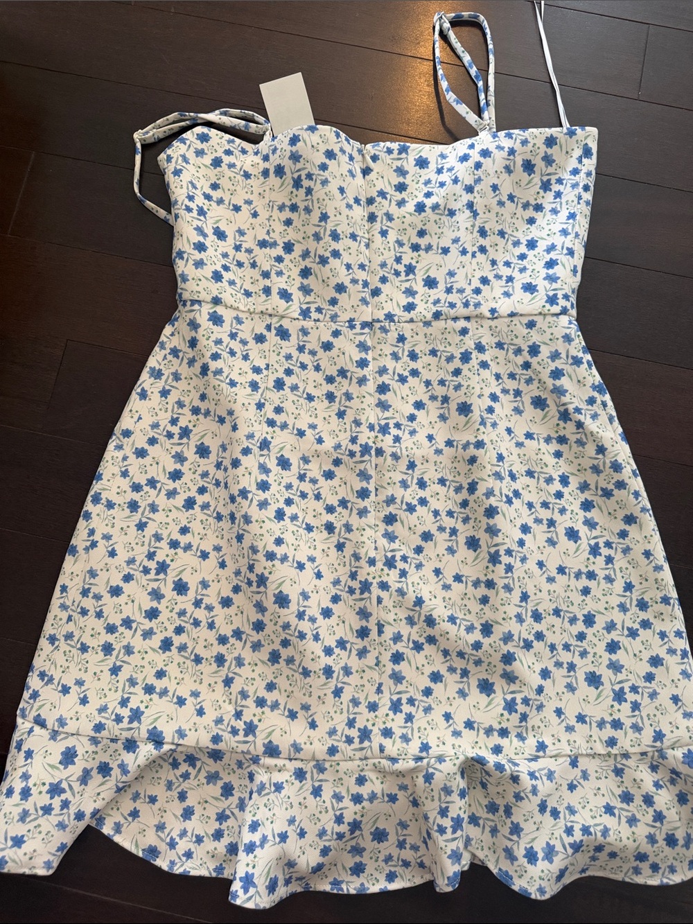 French Connection Blue Floral Spaghetti-Strap Dress - Picture 4 of 4